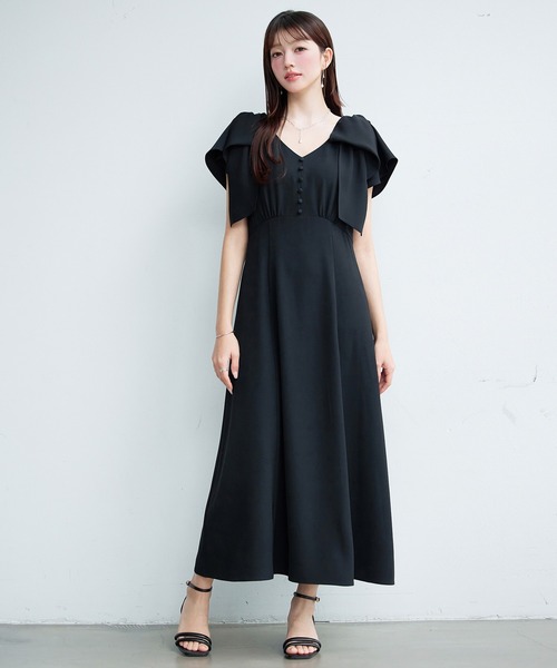 2026SS新作】レディース ワンピース ロング丈 体型カバー くるみボタン