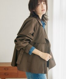 セール】【マルチウェイ】レース付きフレアトレンチコート（トレンチ