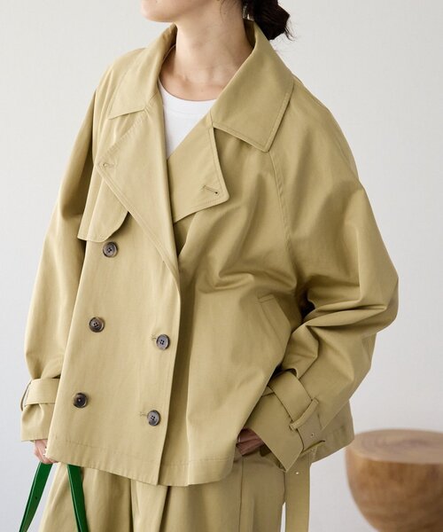 RIVE DROITE（リヴドロワ）の「予約【A・MONN(アモン)】ショートトレンチ（トレンチコート・レディース・ベージュ/ブラウン・FREE）」の2枚目の写真