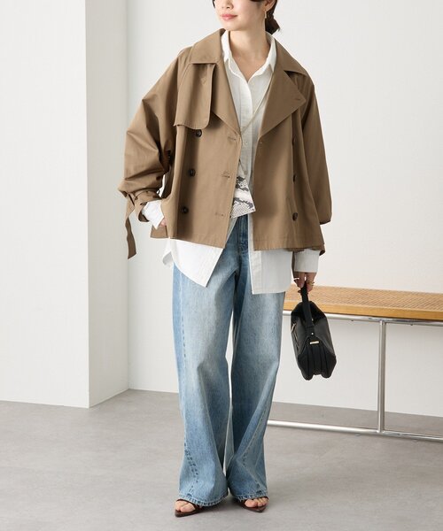 RIVE DROITE（リヴドロワ）の「予約【A・MONN(アモン)】ショートトレンチ（トレンチコート・レディース・ベージュ/ブラウン・FREE）」の4枚目の写真