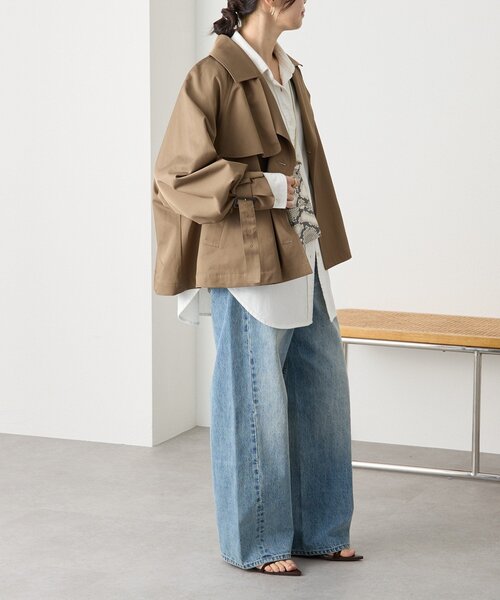 RIVE DROITE（リヴドロワ）の「予約【A・MONN(アモン)】ショートトレンチ（トレンチコート・レディース・ベージュ/ブラウン・FREE）」の5枚目の写真