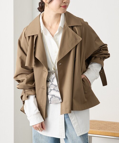 RIVE DROITE（リヴドロワ）の「予約【A・MONN(アモン)】ショートトレンチ（トレンチコート・レディース・ベージュ/ブラウン・FREE）」の7枚目の写真