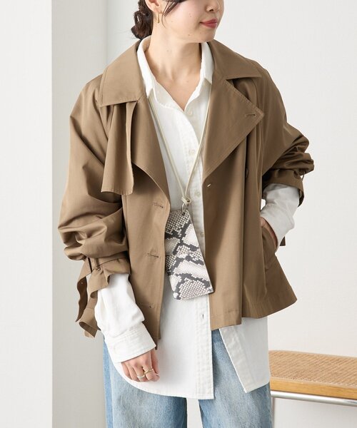 RIVE DROITE（リヴドロワ）の「予約【A・MONN(アモン)】ショートトレンチ（トレンチコート・レディース・ベージュ/ブラウン・FREE）」の8枚目の写真