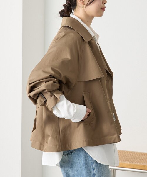 RIVE DROITE（リヴドロワ）の「予約【A・MONN(アモン)】ショートトレンチ（トレンチコート・レディース・ベージュ/ブラウン・FREE）」の9枚目の写真