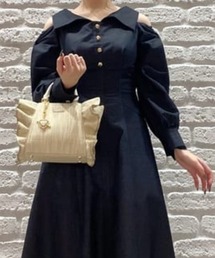 ラメフリルハンドバッグ