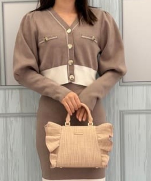 SAMANTHAVEGA（サマンサベガ）の「ラメフリルハンドバッグ（ハンドバッグ・レディース・ブラック/オフホワイト/ピンク・FREE）」の3枚目の写真