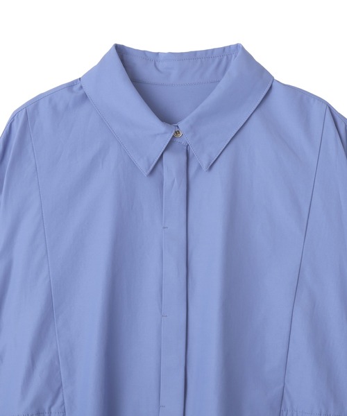 YECCA VECCA（イェッカヴェッカ）の「ペプラムギャザーシャツ（シャツ/ブラウス・レディース・ネイビー/ブルー/オフホワイト・FREE）」の11枚目の写真