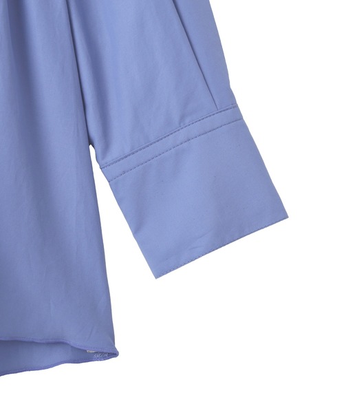 YECCA VECCA（イェッカヴェッカ）の「ペプラムギャザーシャツ（シャツ/ブラウス・レディース・ネイビー/ブルー/オフホワイト・FREE）」の12枚目の写真