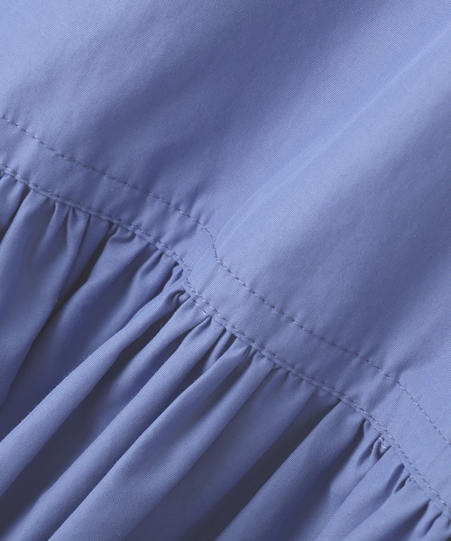 YECCA VECCA（イェッカヴェッカ）の「ペプラムギャザーシャツ（シャツ/ブラウス・レディース・ネイビー/ブルー/オフホワイト・FREE）」の5枚目の写真