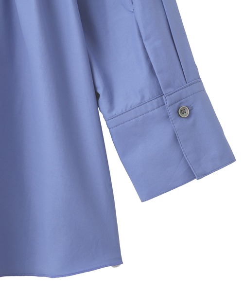 YECCA VECCA（イェッカヴェッカ）の「ペプラムギャザーシャツ（シャツ/ブラウス・レディース・ネイビー/ブルー/オフホワイト・FREE）」の6枚目の写真