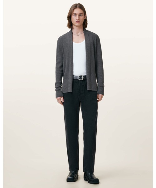 ALLSAINTS（オールセインツ）の「MODE MERINO RAMSKULL OPEN CARDIGAN | モード メリノ ラムスカル オープン カーディガン（カーディガン/ボレロ・メンズ・グレー系その他・S/M/L/XL）」の2枚目の写真