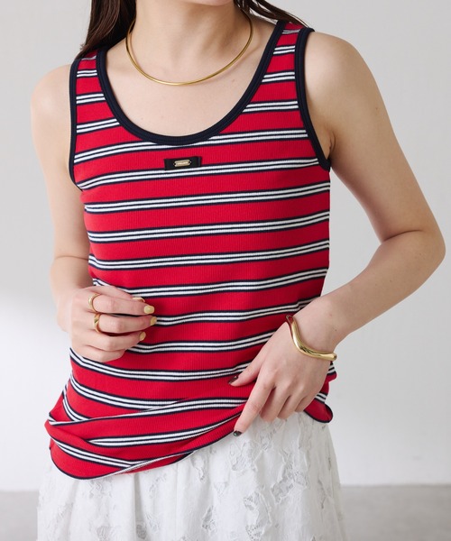 COLLAGE GALLARDAGALANTE(コラージュガリャルダガランテ)の「リブタンク(タンクトップ・レディース・レッド/ブラック/ホワイト・FREE)」の3枚目の写真