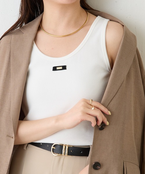 COLLAGE GALLARDAGALANTE(コラージュガリャルダガランテ)の「リブタンク(タンクトップ・レディース・レッド/ブラック/ホワイト・FREE)」の1枚目の写真