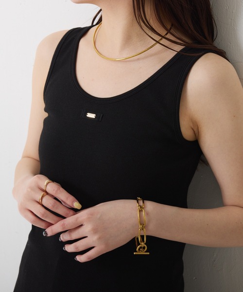 COLLAGE GALLARDAGALANTE(コラージュガリャルダガランテ)の「リブタンク(タンクトップ・レディース・レッド/ブラック/ホワイト・FREE)」の2枚目の写真