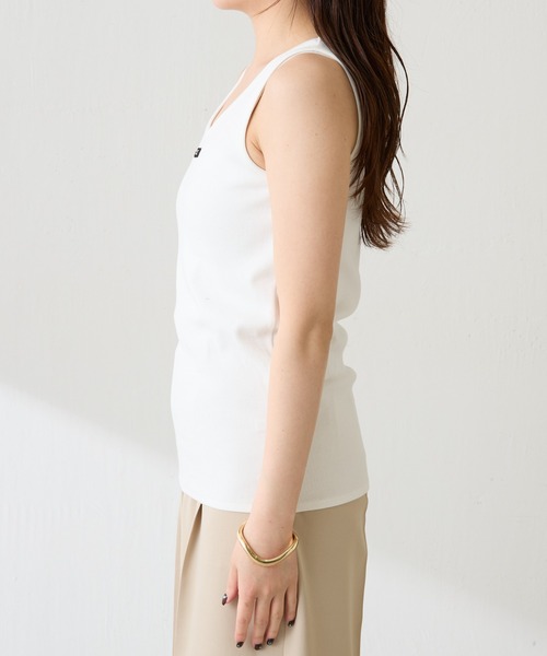 COLLAGE GALLARDAGALANTE(コラージュガリャルダガランテ)の「リブタンク(タンクトップ・レディース・レッド/ブラック/ホワイト・FREE)」の6枚目の写真