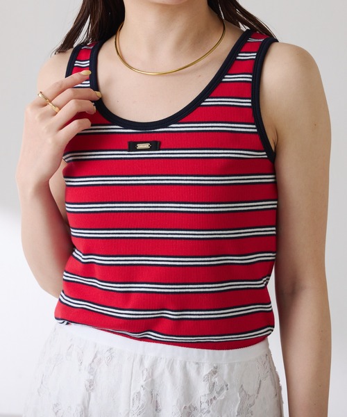 COLLAGE GALLARDAGALANTE(コラージュガリャルダガランテ)の「リブタンク(タンクトップ・レディース・レッド/ブラック/ホワイト・FREE)」の4枚目の写真