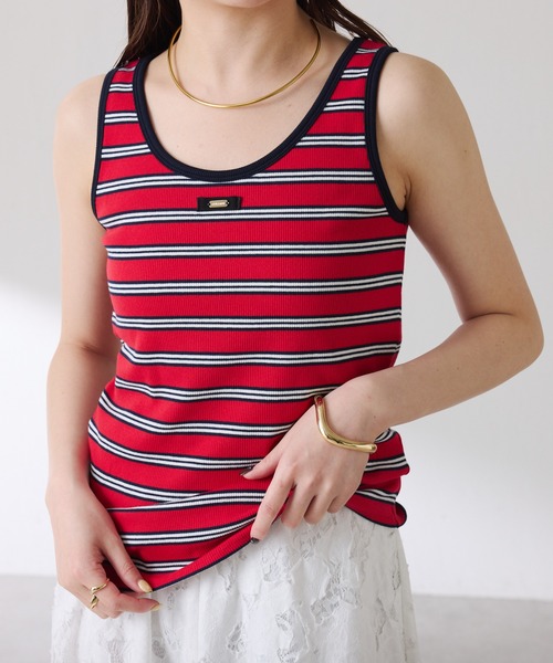COLLAGE GALLARDAGALANTE(コラージュガリャルダガランテ)の「リブタンク(タンクトップ・レディース・レッド/ブラック/ホワイト・FREE)」の5枚目の写真