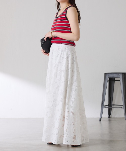 COLLAGE GALLARDAGALANTE(コラージュガリャルダガランテ)の「リブタンク(タンクトップ・レディース・レッド/ブラック/ホワイト・FREE)」の12枚目の写真