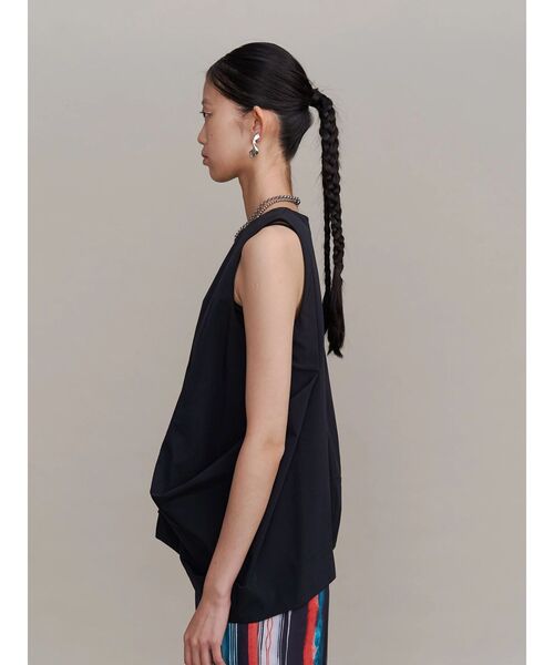 UN3D.（アンスリード）の「ROUND BOX COCOON TOP / ラウンドボックスコクーントップ（シャツ/ブラウス・レディース・ブルー/グレー/ブラック/ホワイト・38/36）」の5枚目の写真