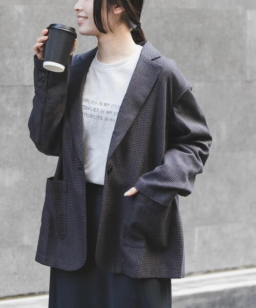 FORK&SPOON(フォークアンドスプーン)の「FORK&SPOON ヘンプブレンドテーラードジャケット(その他アウター・レディース・ベージュ系その他/グレー系その他・1)」の2枚目の写真