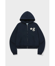 GRUNDEN（グルンデン）の「HAND WORK HOODIE ZIP-UP (INK NAVY)（パーカー）」