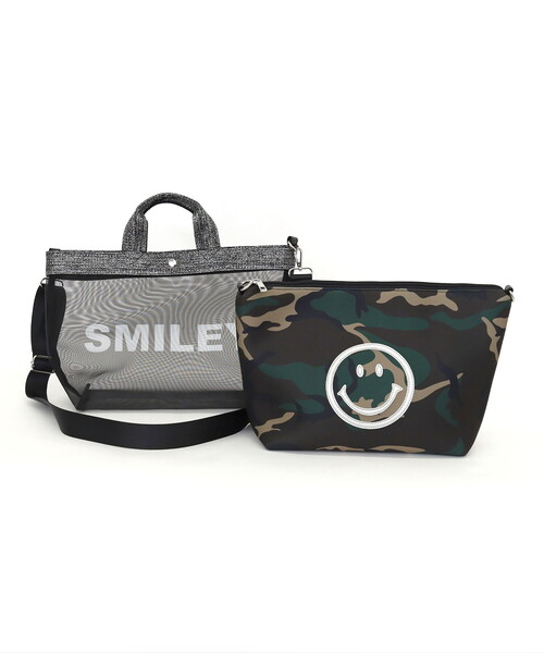 COOCO(クーコ)の「SMILEY inbag付マルチWAYメッシュトートバッグ/A4対応(トートバッグ・レディース・ブラック/ゴールド/シルバー・FREE)」の5枚目の写真