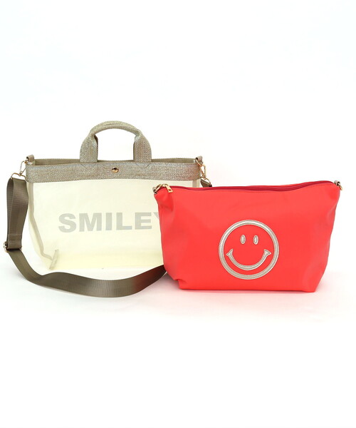 COOCO(クーコ)の「SMILEY inbag付マルチWAYメッシュトートバッグ/A4対応(トートバッグ・レディース・ブラック/ゴールド/シルバー・FREE)」の6枚目の写真