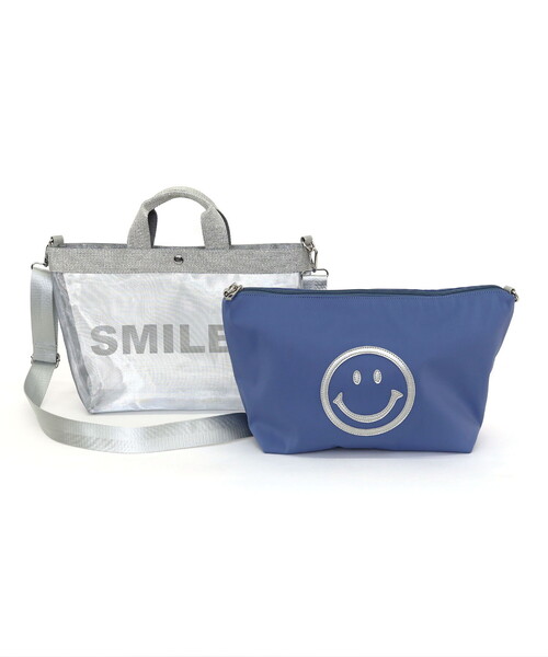 COOCO(クーコ)の「SMILEY inbag付マルチWAYメッシュトートバッグ/A4対応(トートバッグ・レディース・ブラック/ゴールド/シルバー・FREE)」の7枚目の写真