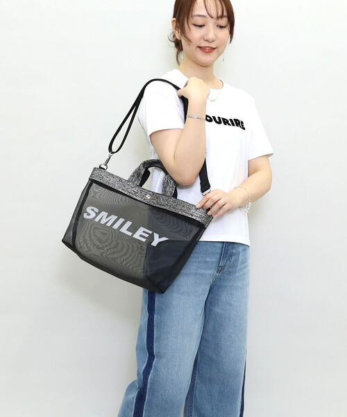 COOCO(クーコ)の「SMILEY inbag付マルチWAYメッシュトートバッグ/A4対応(トートバッグ・レディース・ブラック/ゴールド/シルバー・FREE)」の21枚目の写真