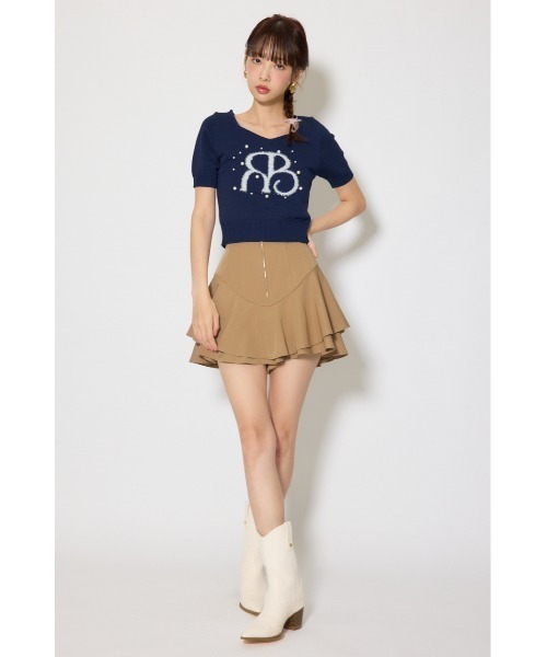 rienda(リエンダ)の「【森香澄さん着用】レイヤードヘムコルセットスコートショートパンツ 春服(スカート・レディース・ブラック/ホワイト/ベージュ・X-SMALL/SMALL/MEDIUM)」の4枚目の写真