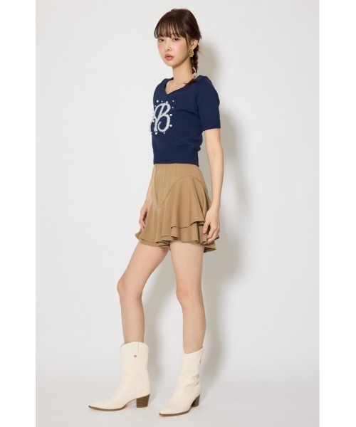 rienda(リエンダ)の「【森香澄さん着用】レイヤードヘムコルセットスコートショートパンツ 春服(スカート・レディース・ブラック/ホワイト/ベージュ・X-SMALL/SMALL/MEDIUM)」の5枚目の写真