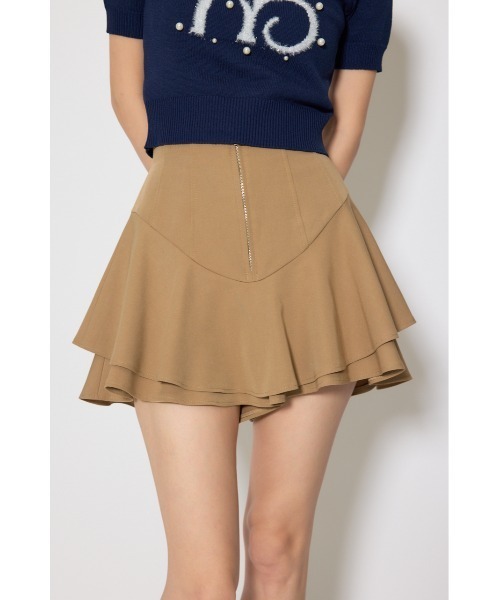 rienda(リエンダ)の「【森香澄さん着用】レイヤードヘムコルセットスコートショートパンツ 春服(スカート・レディース・ブラック/ホワイト/ベージュ・X-SMALL/SMALL/MEDIUM)」の9枚目の写真