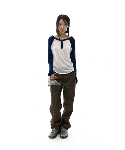 OJOS(オホス)の「Metal Denim Pants / Brown(デニムパンツ・レディース・その他・2/3/1)」の1枚目の写真