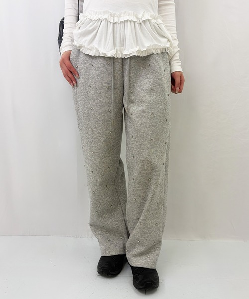 frunco（フランコ）の「【ZOZOTOWN限定】ビジュースウェットパンツ（スウェットパンツ・レディース・ブラック/グレー・FREE）」の2枚目の写真