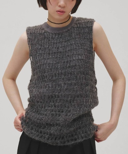 TODAYFUL(トゥデイフル)の「TODAYFUL Mohair Mesh Vest モヘアメッシュベスト/12620503(ベスト・レディース・ミント/チャコールグレー・ONE SIZE)」の1枚目の写真