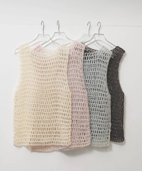 TODAYFUL(トゥデイフル)の「TODAYFUL Mohair Mesh Vest モヘアメッシュベスト/12620503(ベスト・レディース・ミント/チャコールグレー・ONE SIZE)」の6枚目の写真