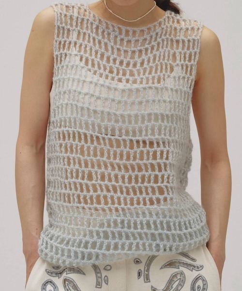 TODAYFUL(トゥデイフル)の「TODAYFUL Mohair Mesh Vest モヘアメッシュベスト/12620503(ベスト・レディース・ミント/チャコールグレー・ONE SIZE)」の5枚目の写真