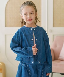 組曲 | 【110-140㎝】 フラワーボタンデニムジャケット(デニムジャケット)