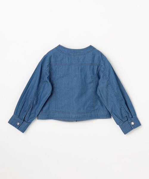 組曲（クミキョク）の「【110-140㎝】 フラワーボタンデニムジャケット（デニムジャケット・キッズ・ネイビー系・110/120/130/140）」の4枚目の写真