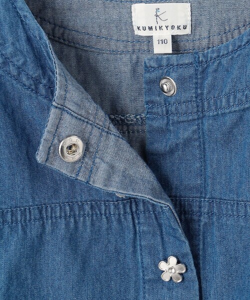 組曲（クミキョク）の「【110-140㎝】 フラワーボタンデニムジャケット（デニムジャケット・キッズ・ネイビー系・110/120/130/140）」の8枚目の写真