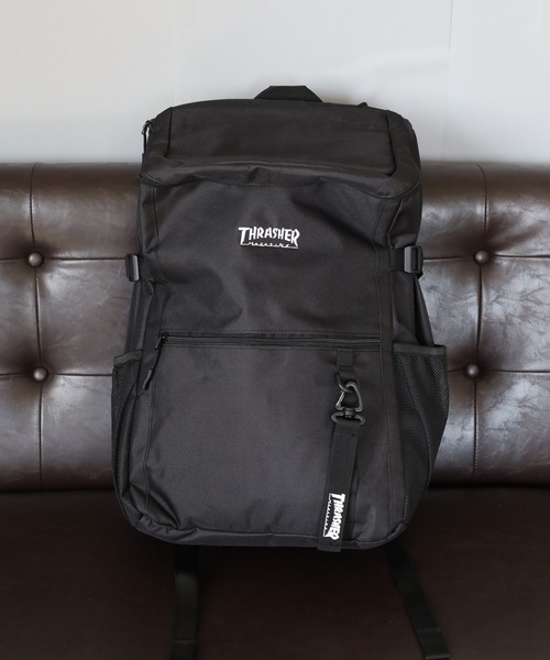 THRASHER(スラッシャー)の「THRASHER SHARPBOX リュック(バックパック/リュック・メンズ・ブラック×ホワイト・FREE)」の3枚目の写真
