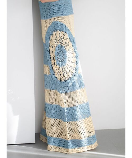 Ungrid(アングリッド)の「透かし編みノースリニットワンピース(ワンピース・レディース・その他1/オレンジ/アイボリー・FREE)」の7枚目の写真