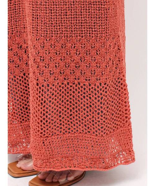 Ungrid(アングリッド)の「透かし編みノースリニットワンピース(ワンピース・レディース・その他1/オレンジ/アイボリー・FREE)」の18枚目の写真