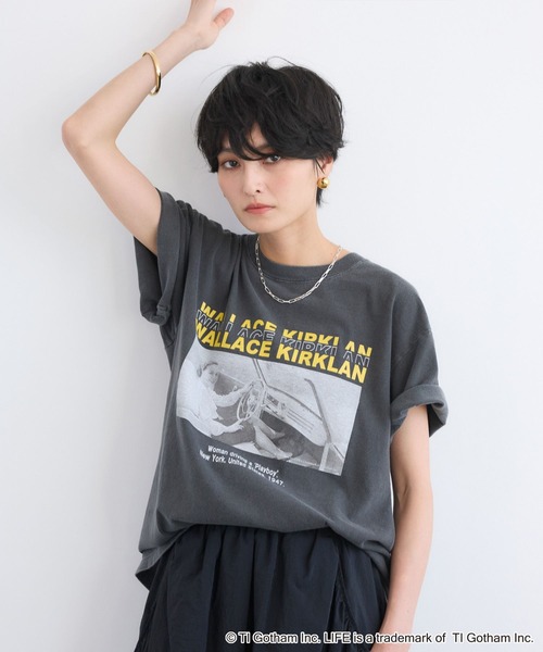 GOOD ROCK SPEED（グッドロックスピード）の「BARNYARDSTORM / LIFE PICTURE COLLECTION / DRIVEフォトT【『ネルソンさん』YouTubeご紹介アイテム】（Tシャツ/カットソー・レディース・チャコールグレー/ベージュ・FREE）」の13枚目の写真