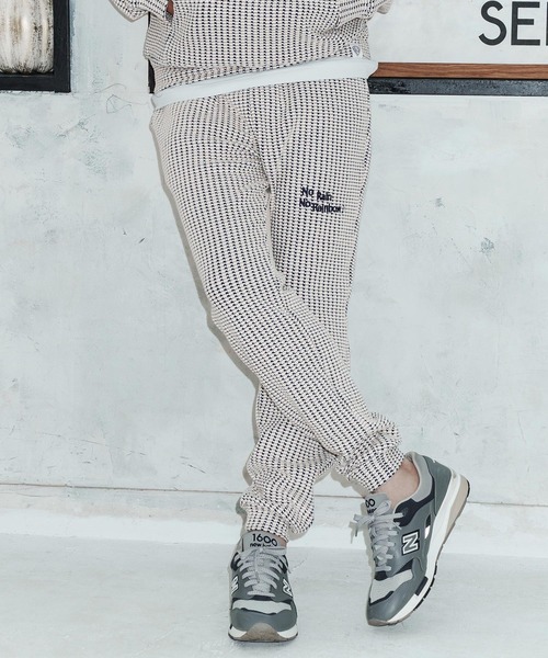 No Rain No Rainbow（ノーレインノーレインボー）の「mp14812-waffle knit pants イージーパンツ(NR26S-02)（その他パンツ・メンズ・ネイビー×ホワイト/ブラック/グレー×ホワイト・L/M/S）」の3枚目の写真