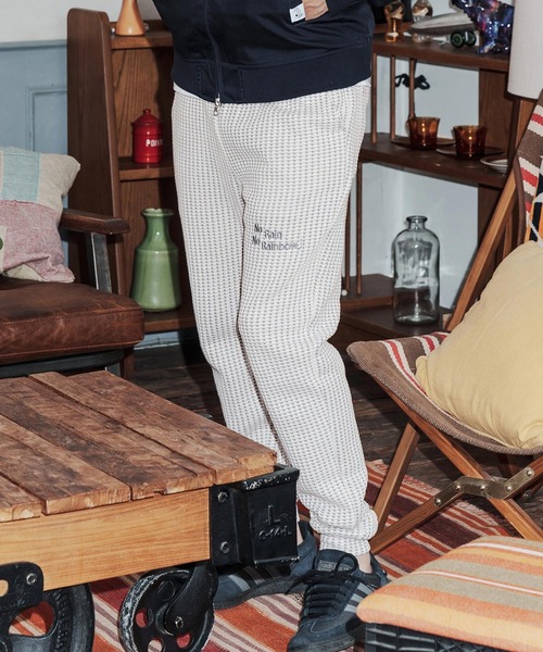 No Rain No Rainbow（ノーレインノーレインボー）の「mp14812-waffle knit pants イージーパンツ(NR26S-02)（その他パンツ・メンズ・ネイビー×ホワイト/ブラック/グレー×ホワイト・L/M/S）」の4枚目の写真