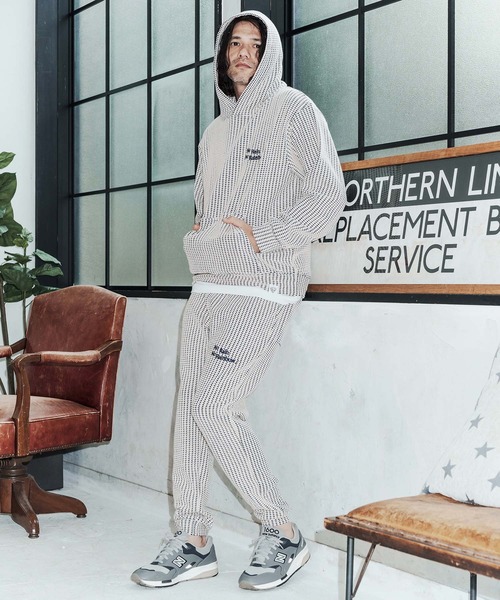 No Rain No Rainbow（ノーレインノーレインボー）の「mp14812-waffle knit pants イージーパンツ(NR26S-02)（その他パンツ・メンズ・ネイビー×ホワイト/ブラック/グレー×ホワイト・L/M/S）」の13枚目の写真