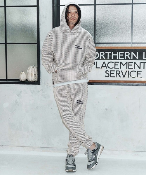No Rain No Rainbow（ノーレインノーレインボー）の「mp14812-waffle knit pants イージーパンツ(NR26S-02)（その他パンツ・メンズ・ネイビー×ホワイト/ブラック/グレー×ホワイト・L/M/S）」の14枚目の写真