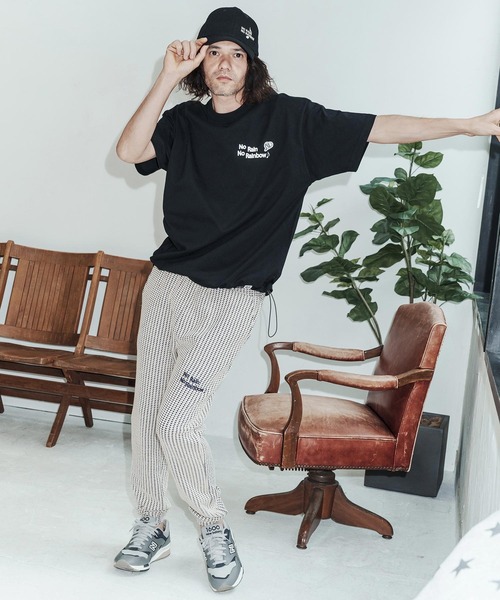 No Rain No Rainbow（ノーレインノーレインボー）の「mp14812-waffle knit pants イージーパンツ(NR26S-02)（その他パンツ・メンズ・ネイビー×ホワイト/ブラック/グレー×ホワイト・L/M/S）」の15枚目の写真