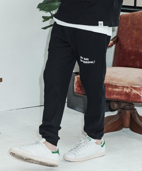 No Rain No Rainbow（ノーレインノーレインボー）の「mp14812-waffle knit pants イージーパンツ(NR26S-02)（その他パンツ・メンズ・ネイビー×ホワイト/ブラック/グレー×ホワイト・L/M/S）」の17枚目の写真